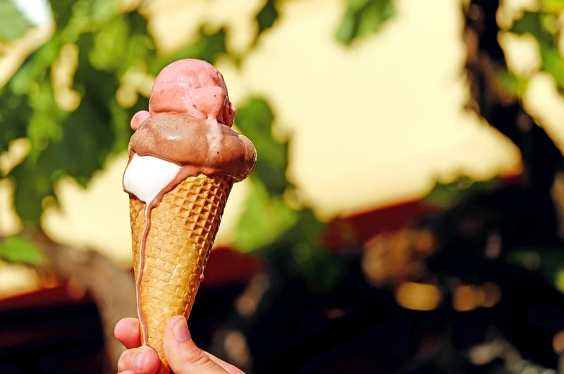 Delicious ice cream dessert
